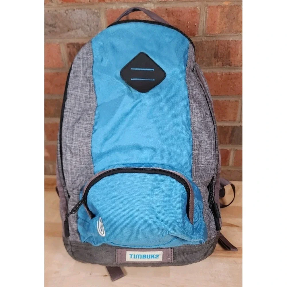 Timbuk2 Gray Blue Backpack Medium Travel Bag